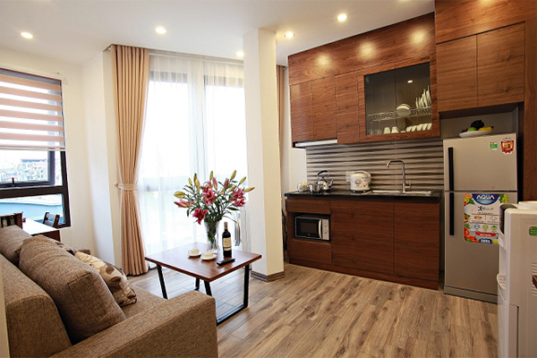 Cho thuê căn hộ dịch vụ một phòng ngủ hiện đại ở Trần Quốc Hoàn, Cầu Giấy