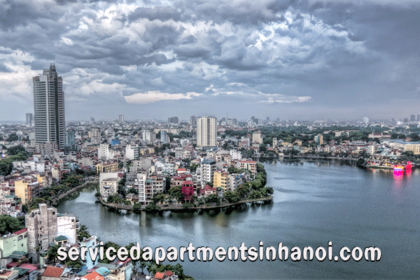 Căn hộ cho thuê hai phòng ngủ tại Trúc Bạch, phòng khách rộng rãi, view hồ 10