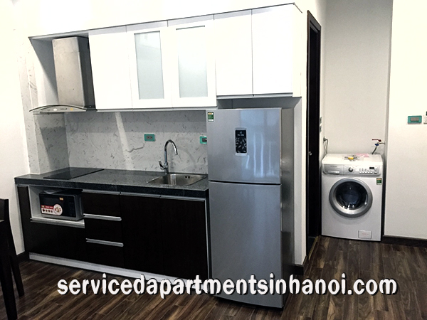 Cho thuê căn hộ dịch vụ mới, thiết kế đẹp bao gồm 1 phòng ngủ tại Kim Mã 3
