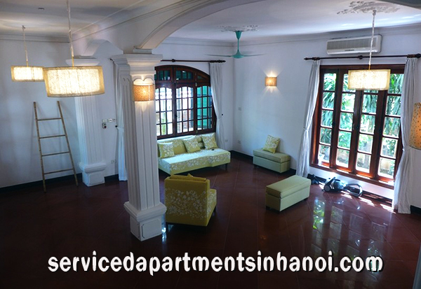 Biệt thự mang lối kiến trúc Pháp với 4 phòng ngủ cho thuê gần hồ Tây, quận Tây Hồ. 6