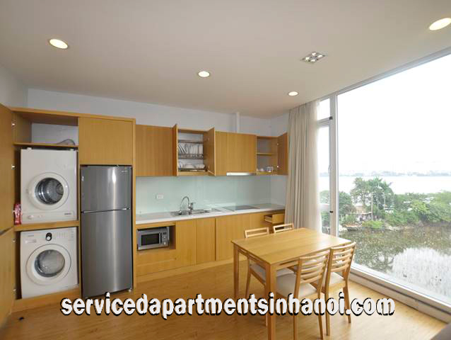 Căn hộ dịch vụ hiện đại 2 ngủ cho thuê ở đường Xóm Chùa, Tây Hồ, view đẹp 3