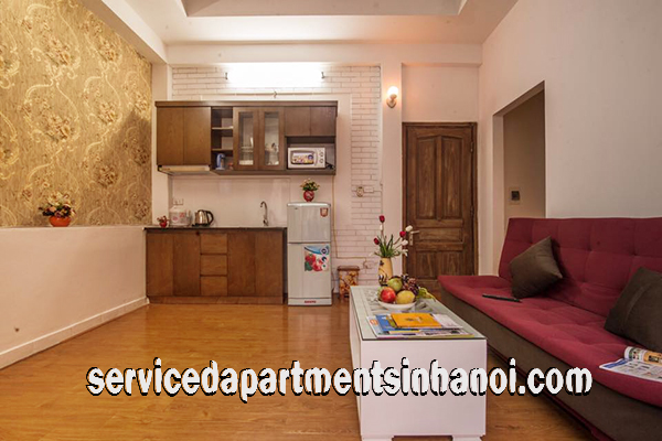 Cho thuê căn hộ 1 phòng ngủ mới cải tạo khu vực hồ Trúc Bạch 1
