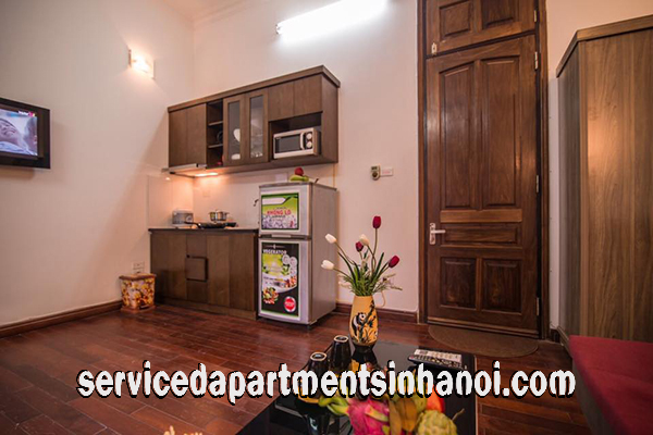Cho thuê căn hộ 1 phòng ngủ mới cải tạo khu vực hồ Trúc Bạch 9