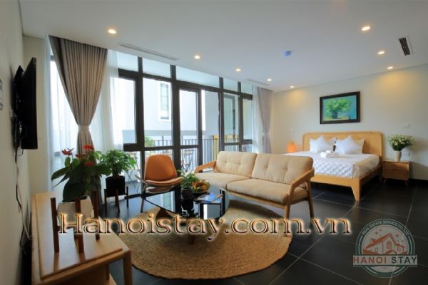 Căn hộ dịch vụ cho thuê, thiết kế hiện đại, phong cách phóng khoáng, không gian mở 22