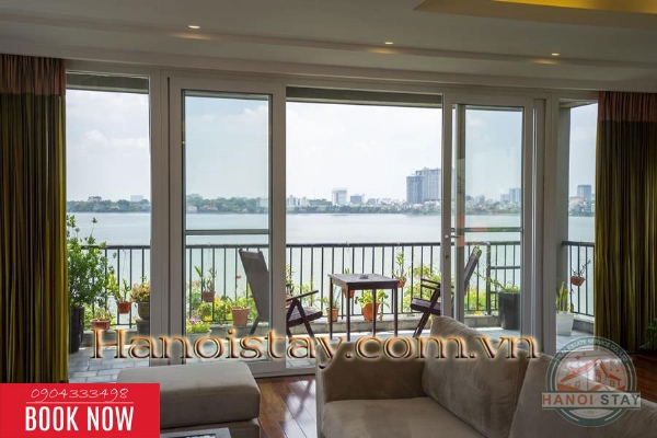 Cho thuê căn hộ Tây Hồ, sang, xịn, tiện nghi, với 3 PN cùng view hồ Tây đắt giá 7