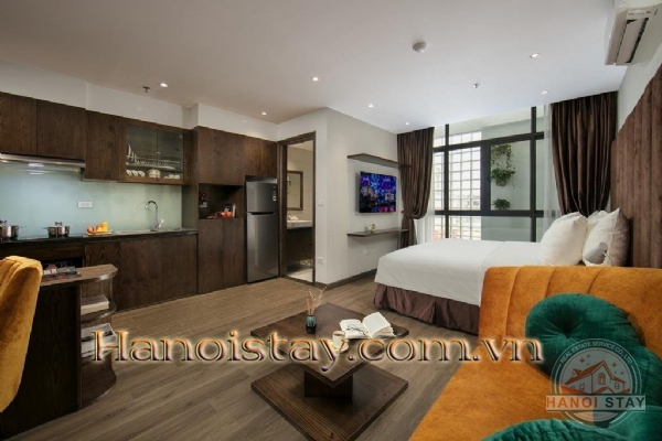 Cho thuê căn hộ 1 phòng ngủ hiện đại và đầy đủ nội thất tại Cầu Giấy, Hà Nội 1