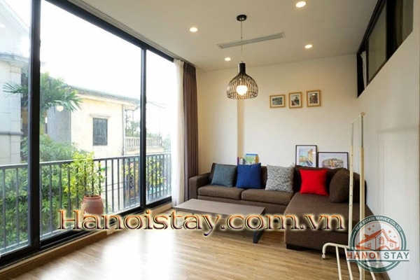 Căn hộ dịch vụ 2 phòng ngủ khu vực Quảng Khánh, Tây Hồ cho thuê, thiết kế đẹp, giá tốt 1